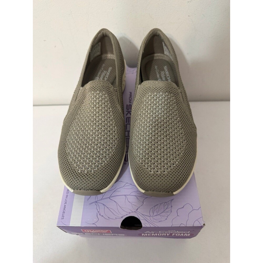SKETCHERS RELAXED FIT AIR COOLED MEMORY FOAM LOAFERS TAUPE 6.5 nib